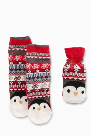 Red Christmas Gift Socks (Older Girls)